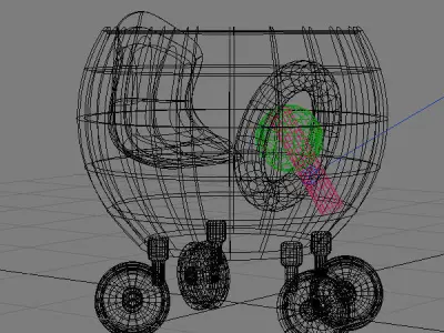 Baby Walker Cartoon 03 Low-poly 3D model