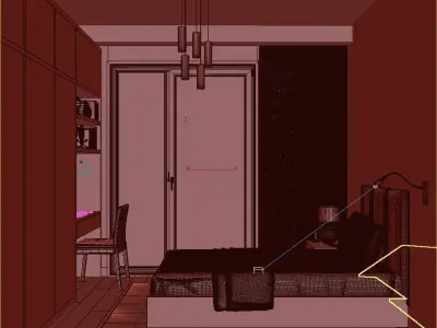 Young Room Scene Free 3D model