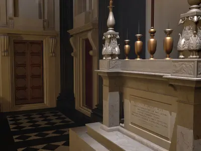 Interior of the New Sacristy of San Lorenzo in Florence Low-poly 3D model