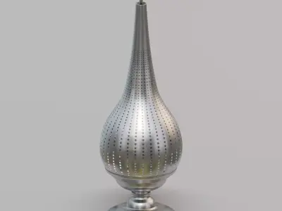 Moroccan Perforated Metal Conical Lantern 3D model