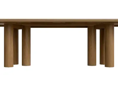 Brown Wood Rectangle Dining Table Low-poly 3D model