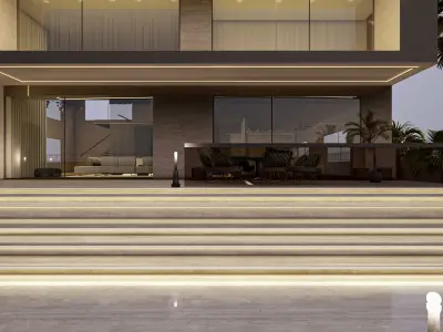 Luxury Modern Villa 3D Model Detailed Interior Exterior Design 3D model