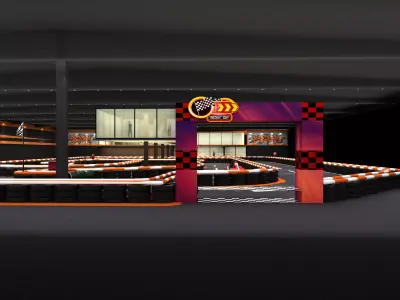 Racing track Low-poly 3D model