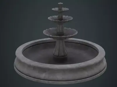 Fountain 2B Low-poly 3D model