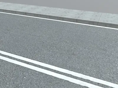 Street - Straight Low-poly 3D model