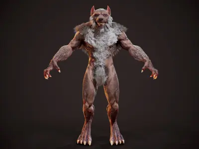 WereWolf Wild Realistic Low-poly 3D model