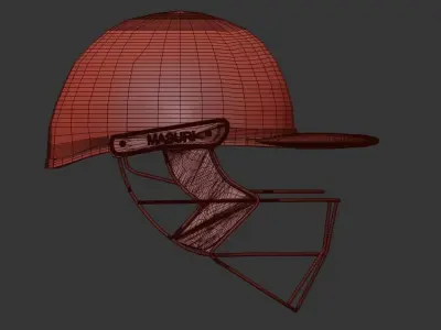 High poly Cricket Headgear 3D model