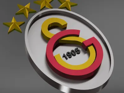 Galatasaray sport football club logo 3D print model