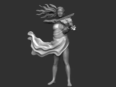 Hot female playing violin - nsfw 3D print model