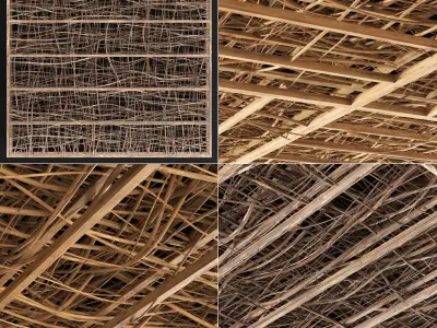 Ceiling canopy branch thin crooked 3D model