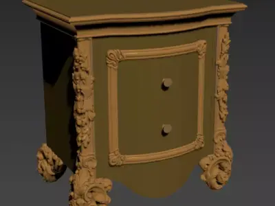 stool set 3D model 3D model