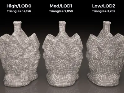 0002-09 Small Haunted House Low-poly 3D model