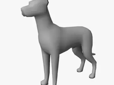Low Poly Great Dane Low-poly 3D model