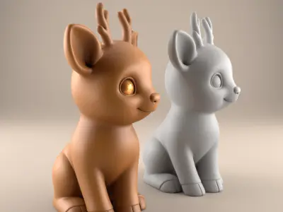 Adorable Baby Deer 3D STL Model File 3D print model