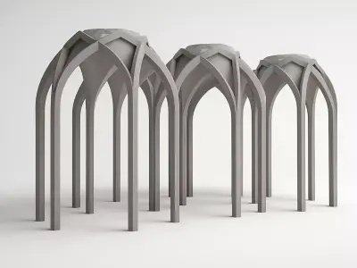 Parametric Gothic Pavilion 3D model