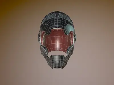 Low poly IRON MAN Motorcycle Helmet Low-poly 3D model