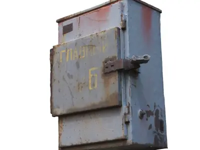 Electrical box grey scan 42 Low-poly 3D model