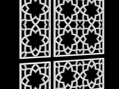 Arabic Islamic pattern decorative gold plaster 3D model