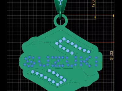 Suzuki Gold Pendant 3D Printable Jewelry Model 3D print model