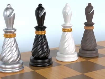 Bishop 3D Luxury Chess Pieces 3D Print Model 3D print model