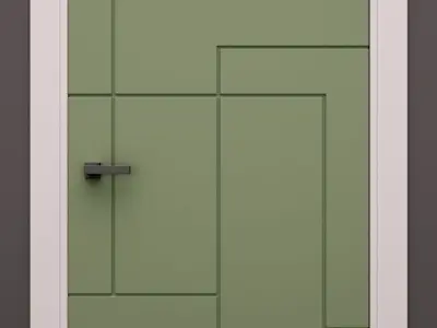 Set of 5 stylish molded interior doors 3D model