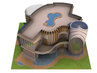 0020 - New Modern Villa - 2Ds Drawing - 3Ds Files 3D model