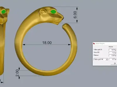 Panthere Ring Brand Jewelry 3D print model