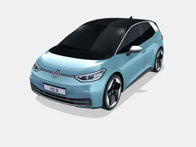 Volkswagen ID3 2020 Low-poly 3D model