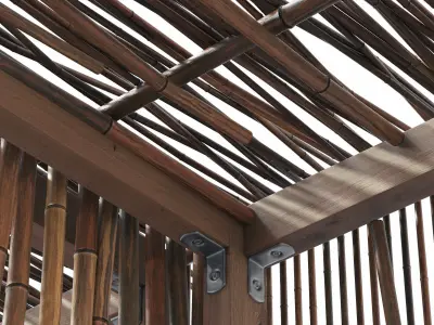 Bamboo branch decor n24 3D model