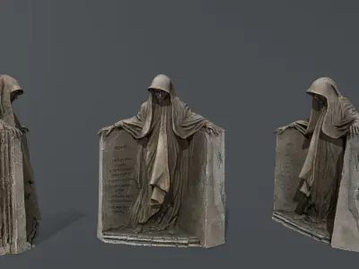 Dark Woman Low-poly 3D model