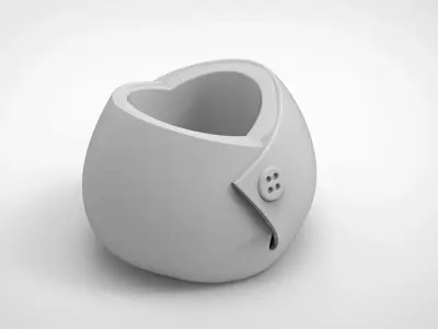 Button shape vase 3D print model