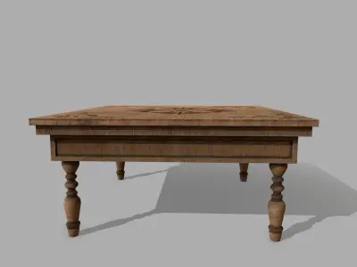 Table wooden Low-poly 3D model