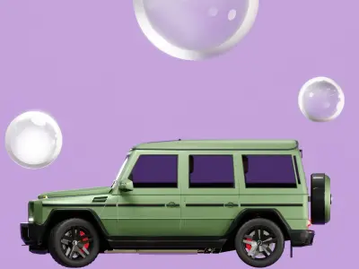 G-Wagon mercedes-benz suv with soap bubbles 3D model