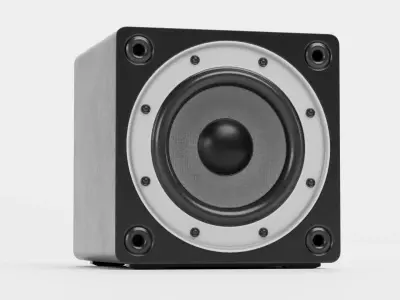 Subwoofer V2 - Universal Black Audio System Low-poly 3D model