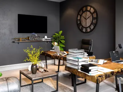 Mini Office Design 3D model