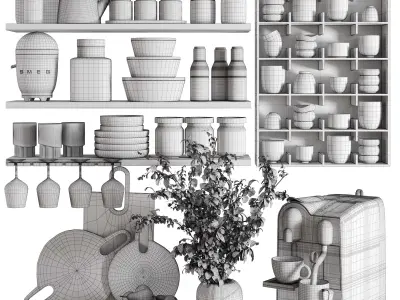 kitchen accessories N051 Low-poly 3D model