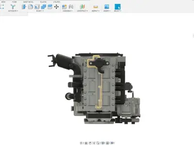 3 Cylinder Engine 3D print model