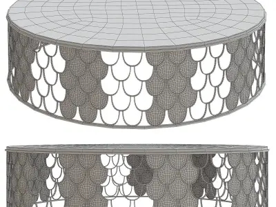 Side and coffee table 3d model collection  Low-poly 3D model