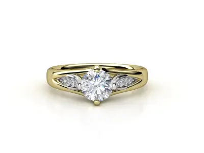 cr-01 diamond engagement ring gold 3D print model