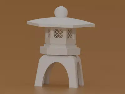 Japanese Stone Lantern Low-poly 3D model