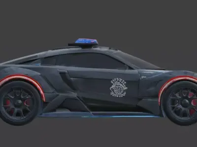 Luxury Police Interceptor 3D Model Low-poly 3D model