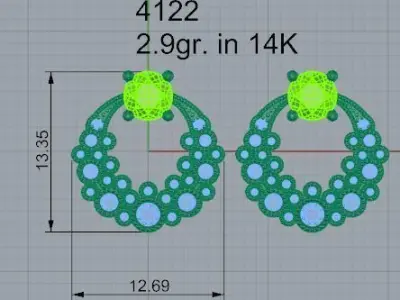 Bezel Setting Circle Earring 4122 3D print model
