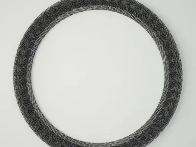 Braided Jute Accent Mirror 3D model