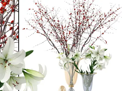 Griffe Montenapoleone vases with flowers 3D model