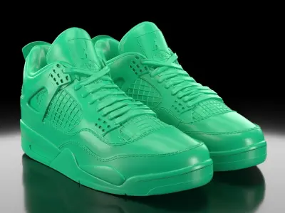 Air Jordan 4 with flat sole bottom 3D print model