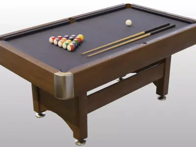 6ft Pool Table Low-poly 3D model