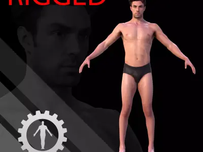 Male Scan - Dan RIGGED Low-poly 3D model