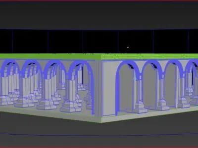 Arcs 3D Scene for Real Time Low-poly 3D model