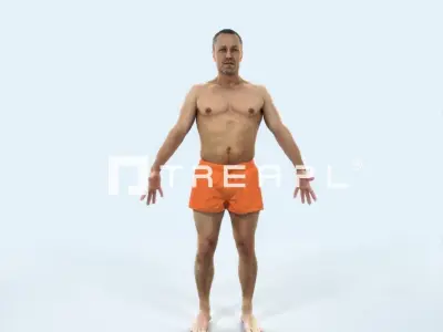 Fortitude K Animated Rigged Beach Sports Man Low-poly 3D model