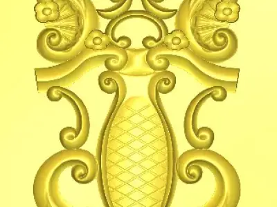 Carved Door Decoration 02 3D Model stl 3D print model